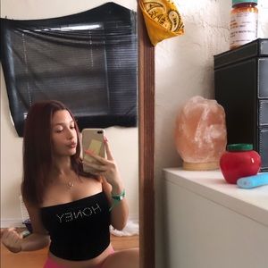 honey velvet tube top